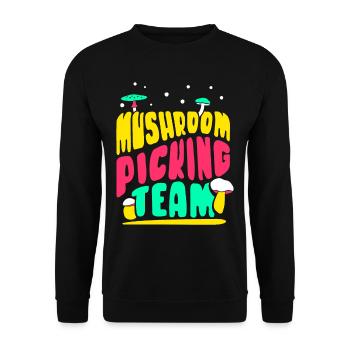 Mushroom Pickers Team Mushroom Pickers Mushroom Pickers Mushroom Pickers - Unisex Sweatshirt - black - Front - Alina (178cm) & Michal (187cm)