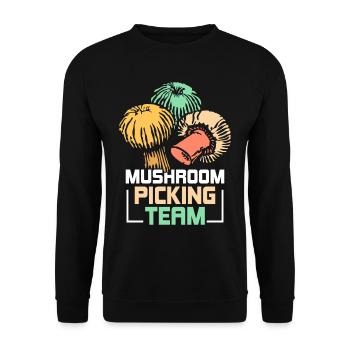 Mushroom Pickers Team Mushroom Pickers Mushroom Pickers Mushroom Pickers - Unisex Sweatshirt - black - Front - Alina (178cm) & Michal (187cm)