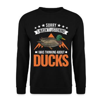 Amoureux du canard cadeau éleveur de canard - Sweat-shirt Unisexe - noir - Devant - Alina (178cm) & Michal (187cm)
