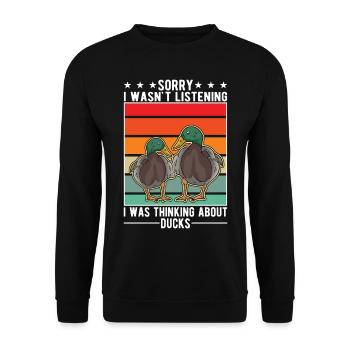Amoureux du canard cadeau éleveur de canard - Sweat-shirt Unisexe - noir - Devant - Alina (178cm) & Michal (187cm)