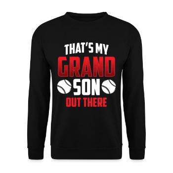 Das Ist Mein Enkel Da Draußen Beim Baseball Sport - Unisex Pullover - Schwarz - Vorne - Alina (178cm) & Michal (187cm)