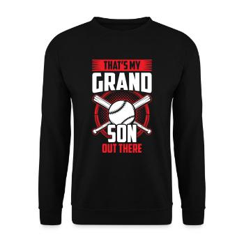 Das Ist Mein Enkel Da Draußen Beim Baseball Sport - Unisex Pullover - Schwarz - Vorne - Alina (178cm) & Michal (187cm)