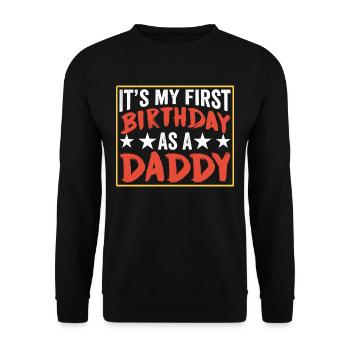 Mon premier anniversaire en tant que papa fête papa papa - Sweat-shirt Unisexe - noir - Devant - Alina (178cm) & Michal (187cm)