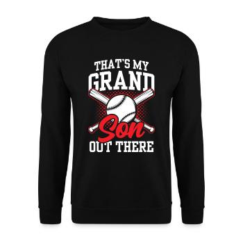 Das Ist Mein Enkel Da Draußen Beim Baseball Sport - Unisex Pullover - Schwarz - Vorne - Alina (178cm) & Michal (187cm)