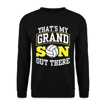 Das Ist Mein Enkel Da Draußen Volleyball Sport - Unisex Pullover - Schwarz - Vorne - Alina (178cm) & Michal (187cm)