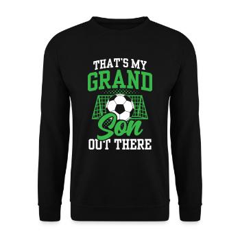 C’est mon petit-fils là-bas passe-temps sportif de football - Sweat-shirt Unisexe - noir - Devant - Alina (178cm) & Michal (187cm)