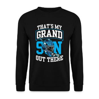 Das Ist Mein Enkel Da Draußen Eishockey Sport - Unisex Pullover - Schwarz - Vorne - Alina (178cm) & Michal (187cm)