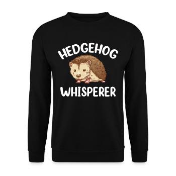 Hérisson Whisperer Dictons Pet Cute - Sweat-shirt Unisexe - noir - Devant - Alina (178cm) & Michal (187cm)