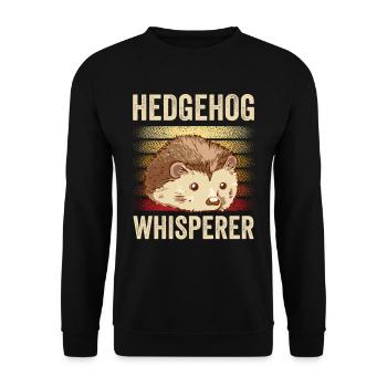 Hérisson Whisperer Mignon Pet Dictons - Sweat-shirt Unisexe - noir - Devant - Alina (178cm) & Michal (187cm)