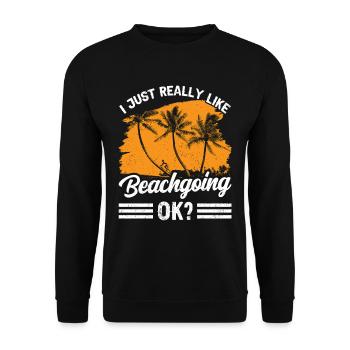 J’aime juste m’allonger sur la plage - Sweat-shirt Unisexe - noir - Devant - Alina (178cm) & Michal (187cm)