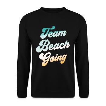 Team Beachgoing Strandurlaub Strand Strandgänger - Unisex Pullover - Schwarz - Vorne - Alina (178cm) & Michal (187cm)