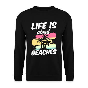 La vie se compose de plages vacances plage plage - Sweat-shirt Unisexe - noir - Devant - Alina (178cm) & Michal (187cm)