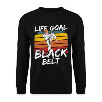 Objectif de vie: Ceinture noire Ceinture noire MMA Gur - Sweat-shirt Unisexe - noir - Devant - Alina (178cm) & Michal (187cm)