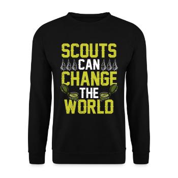 Scouts can change the world Clan sayings - Unisex Sweatshirt - black - Front - Alina (178cm) & Michal (187cm)