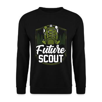 Zukünftiger Pfadfinder Zeltlager Sippe Pfadfinden - Unisex Pullover - Schwarz - Vorne - Alina (178cm) & Michal (187cm)