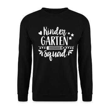 Kindergarten Squad Humor Kinder Süß Sprüche - Unisex Pullover - Schwarz - Vorne - Alina (178cm) & Michal (187cm)
