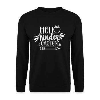 Hello Kindergarten Children Sweet Humor Sayings - Unisex Sweatshirt - black - Front - Alina (178cm) & Michal (187cm)