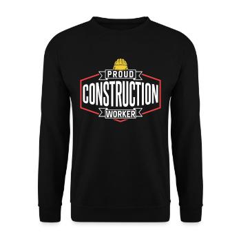 Stolzer Bauarbeiter Team Bau Baustelle Teamwork - Unisex Pullover - Schwarz - Vorne - Alina (178cm) & Michal (187cm)