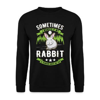 Rabbit Rabbit Rabbit - Unisex Sweatshirt - black - Front - Alina (178cm) & Michal (187cm)
