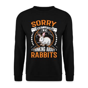 Rabbit Rabbit Rabbit Rabbit - Unisex Sweatshirt - black - Front - Alina (178cm) & Michal (187cm)