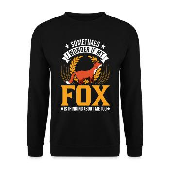 Fox Gift Red Fox - Unisex Sweatshirt - black - Front - Alina (178cm) & Michal (187cm)