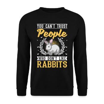 Rabbit Rabbit Rabbit - Unisex Sweatshirt - black - Front - Alina (178cm) & Michal (187cm)