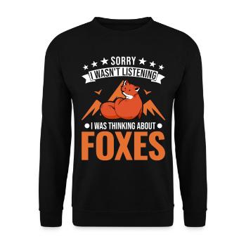 Fuchs Geschenk Rotfuchs - Unisex Pullover - Schwarz - Vorne - Alina (178cm) & Michal (187cm)
