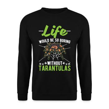 Tarantula Gift Spider Tarantula - Unisex Sweatshirt - black - Front - Alina (178cm) & Michal (187cm)