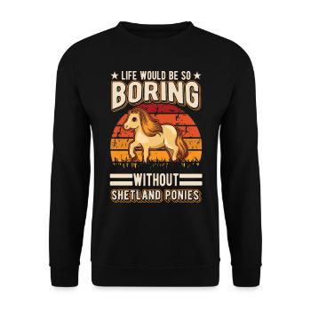 Shetland Pony Gift Shetty - Unisex Sweatshirt - black - Front - Alina (178cm) & Michal (187cm)