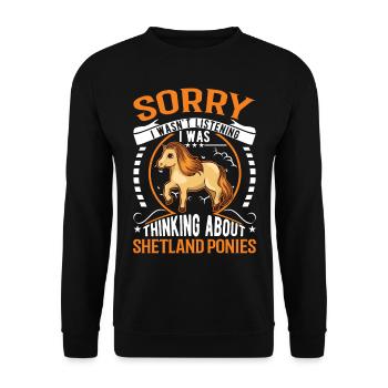 Poney Shetland Poney Shetland Shetty - Sweat-shirt Unisexe - noir - Devant - Alina (178cm) & Michal (187cm)