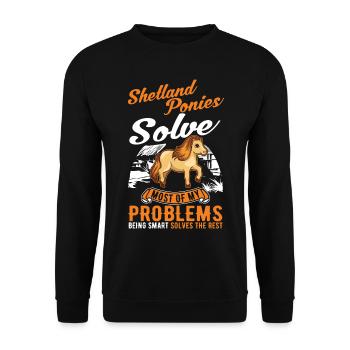Shetland Pony Gift Shetty - Unisex Sweatshirt - black - Front - Alina (178cm) & Michal (187cm)