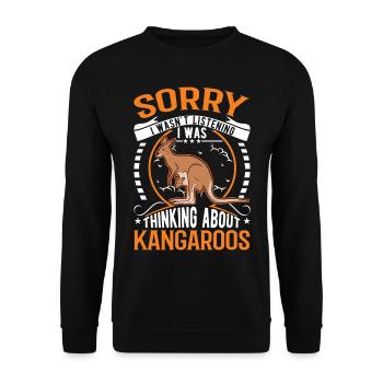 Australisches Känguru Australien Kangaroo - Unisex Pullover - Schwarz - Vorne - Alina (178cm) & Michal (187cm)