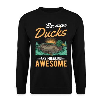 Cadeau de canard Éleveur de canards - Sweat-shirt Unisexe - noir - Devant - Alina (178cm) & Michal (187cm)