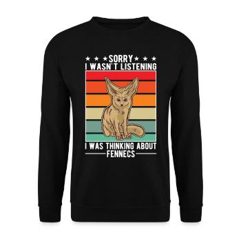 Fennec Gift Desert Fox Fennec - Unisex Sweatshirt - black - Front - Alina (178cm) & Michal (187cm)