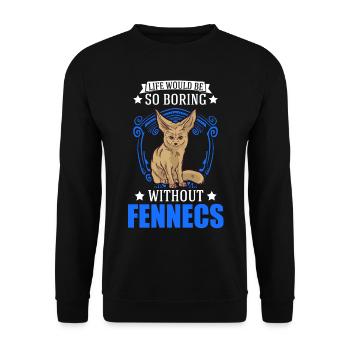 Fennec Cadeau Fennec Renard du désert - Sweat-shirt Unisexe - noir - Devant - Alina (178cm) & Michal (187cm)