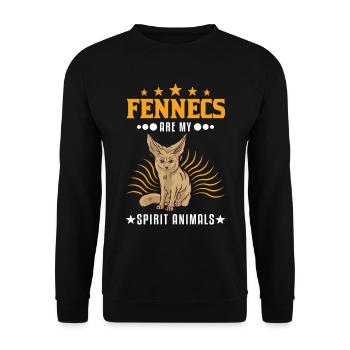 Fennek Spirit Animal Desert Fox - Unisex Sweatshirt - black - Front - Alina (178cm) & Michal (187cm)
