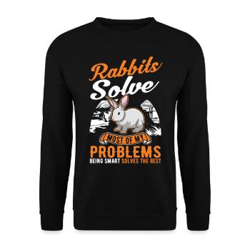 Rabbit Rabbit Rabbit - Unisex Sweatshirt - black - Front - Alina (178cm) & Michal (187cm)