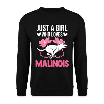 Malinois Girl Belgian Shepherd - Unisex Sweatshirt - black - Front - Alina (178cm) & Michal (187cm)