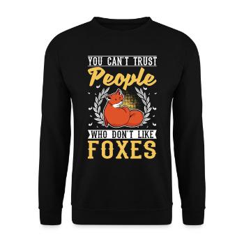 Fuchs Geschenk Rotfuchs - Unisex Pullover - Schwarz - Vorne - Alina (178cm) & Michal (187cm)