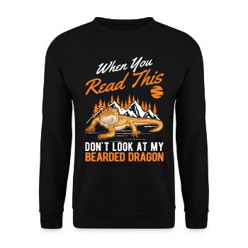 Dragon barbu Cadeau Dragon Barbu Pogona - Sweat-shirt Unisexe - noir - Devant - Alina (178cm) & Michal (187cm)