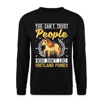Shetland Pony Cadeau Shetty - Sweat-shirt Unisexe - noir - Devant - Alina (178cm) & Michal (187cm)