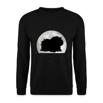 Meerschweinchen Mond Guinea Pig - Unisex Pullover - Schwarz - Vorne - Alina (178cm) & Michal (187cm)