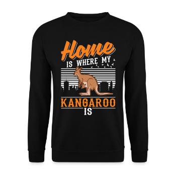 Home is where my kangaroo is - Unisex Sweatshirt - black - Front - Alina (178cm) & Michal (187cm)