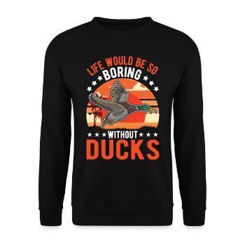 Amoureux du canard cadeau éleveur de canard - Sweat-shirt Unisexe - noir - Devant - Alina (178cm) & Michal (187cm)