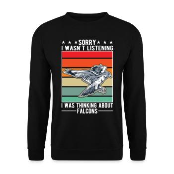 Falke Falkner Kestrel Falconry Falkner - Unisex Sweatshirt - black - Front - Alina (178cm) & Michal (187cm)