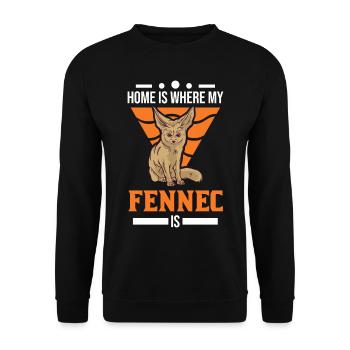 Home is where my fennec is - Unisex Sweatshirt - black - Front - Alina (178cm) & Michal (187cm)