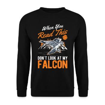 Falke Falkner Kestrel Falconry Falkner - Unisex Sweatshirt - black - Front - Alina (178cm) & Michal (187cm)
