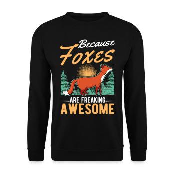 Because Foxes are freaking awesome Fuchs - Unisex Sweatshirt - black - Front - Alina (178cm) & Michal (187cm)