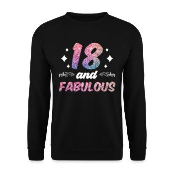 18 and fabulous celebration eighteen birthday - Unisex Sweatshirt - black - Front - Alina (178cm) & Michal (187cm)