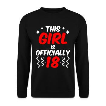 This girl is officially 18 eighteen celebration - Unisex Sweatshirt - black - Front - Alina (178cm) & Michal (187cm)